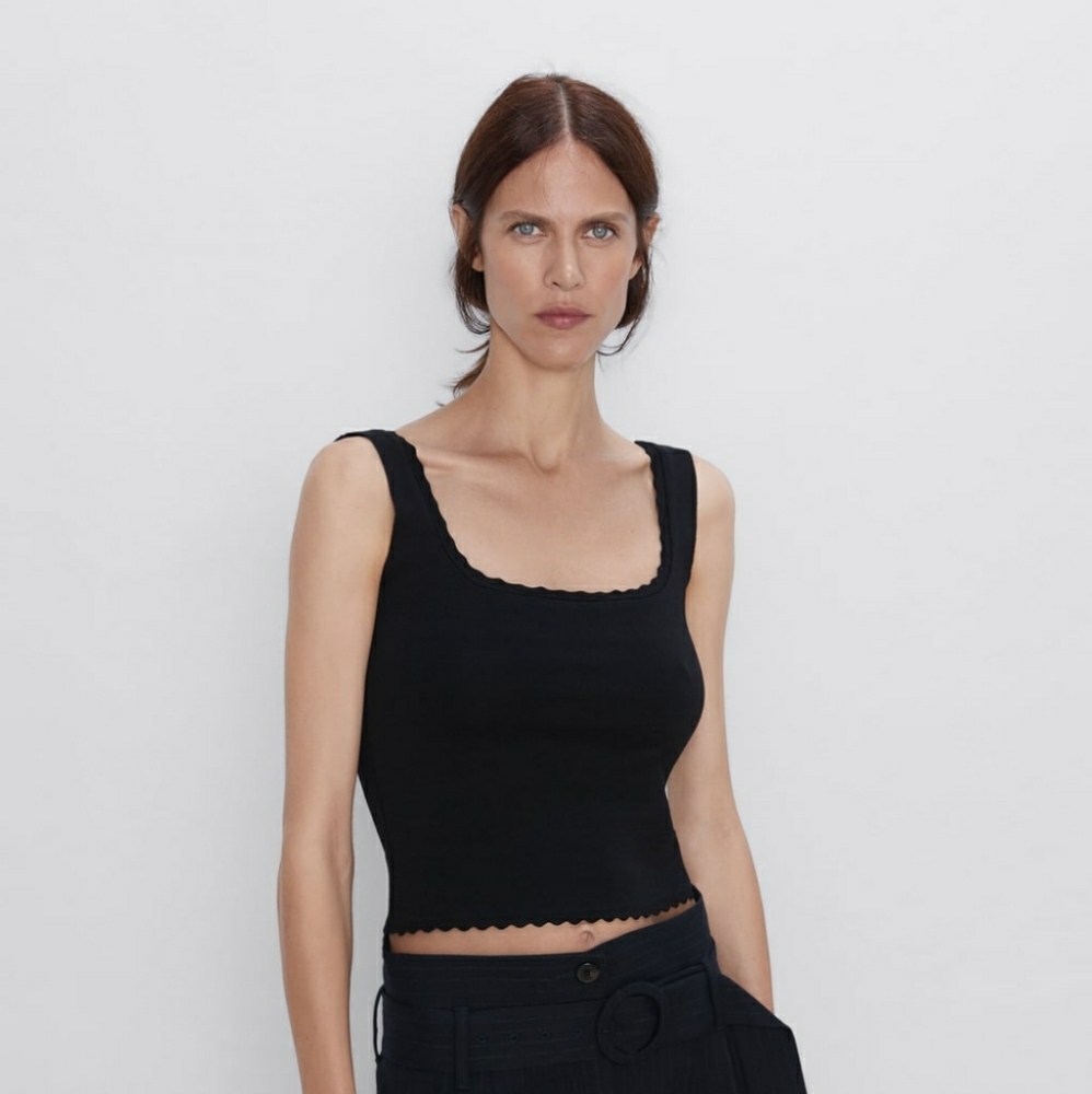 Zara Scalloped Edge Tank